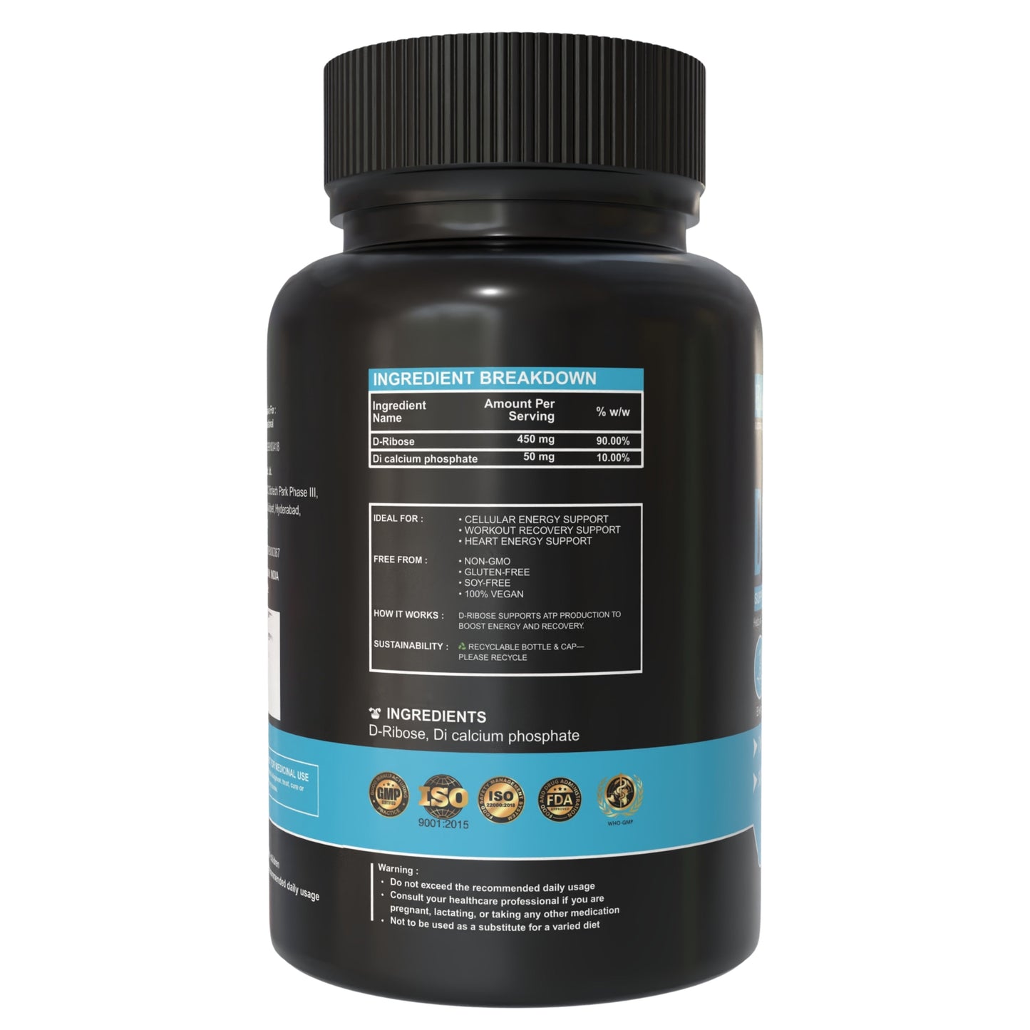 D-Ribose Capsules 500 mg – Cellular Energy & Recovery Support