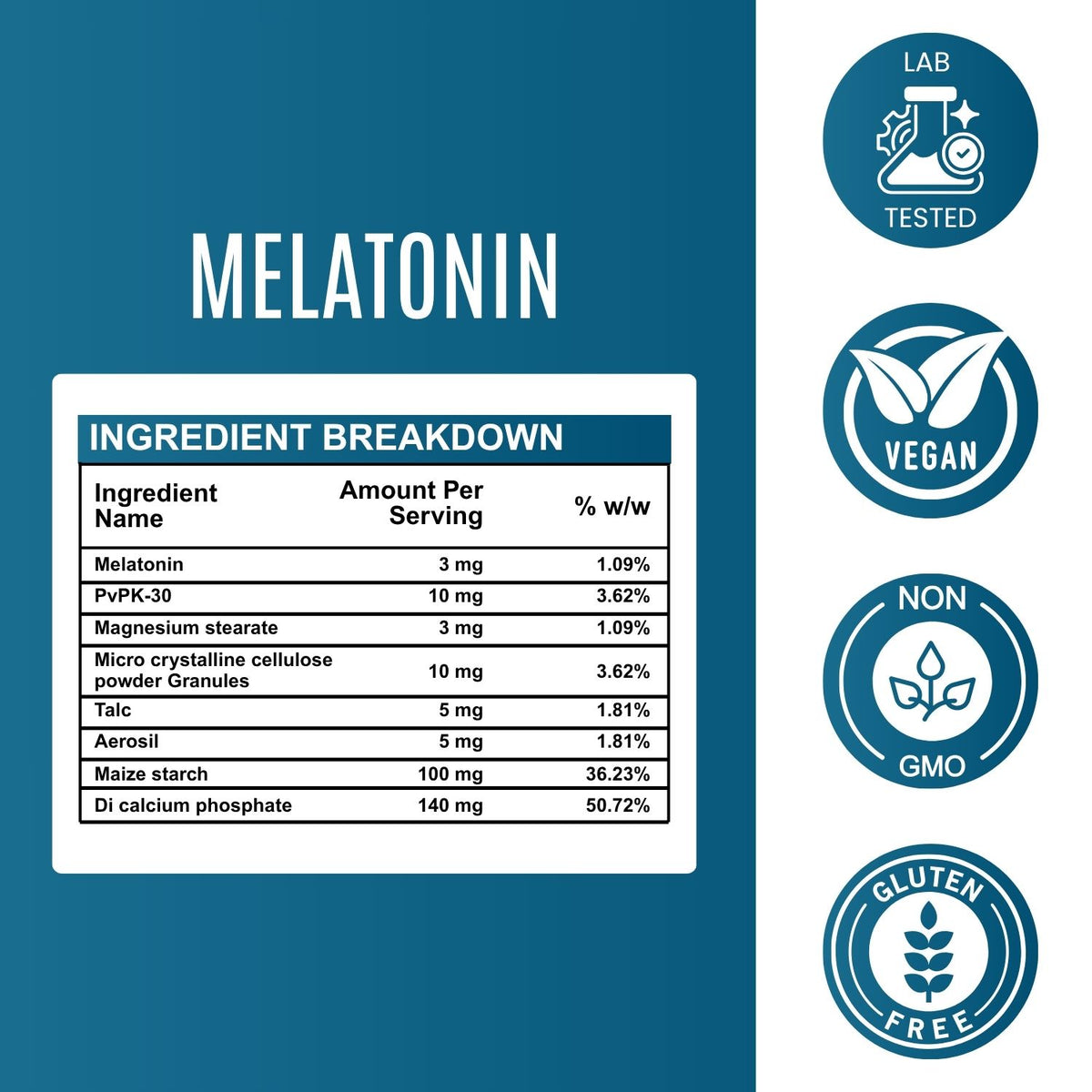 Melatonin 3 mg – Deep Sleep & Recovery Support