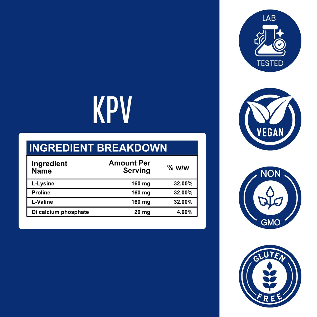 KPV (Lysine - Proline - Valine) - 500mg Capsule