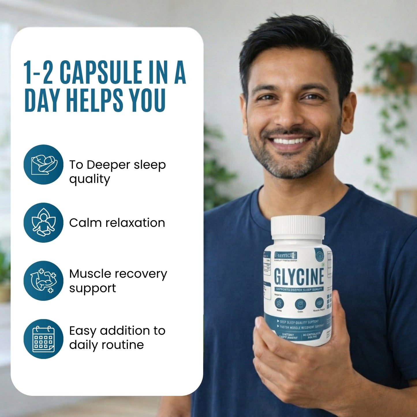 Glycine Capsules 450 mg – Sleep & Recovery Support