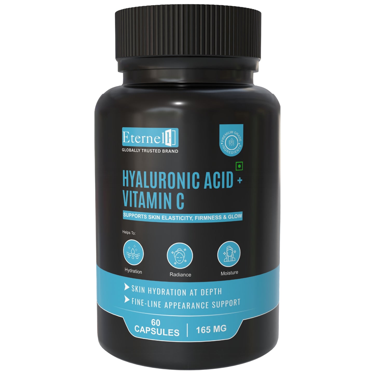 Hyaluronic Acid + Vitamin C - 500 mg Skin Hydration & Glow Support