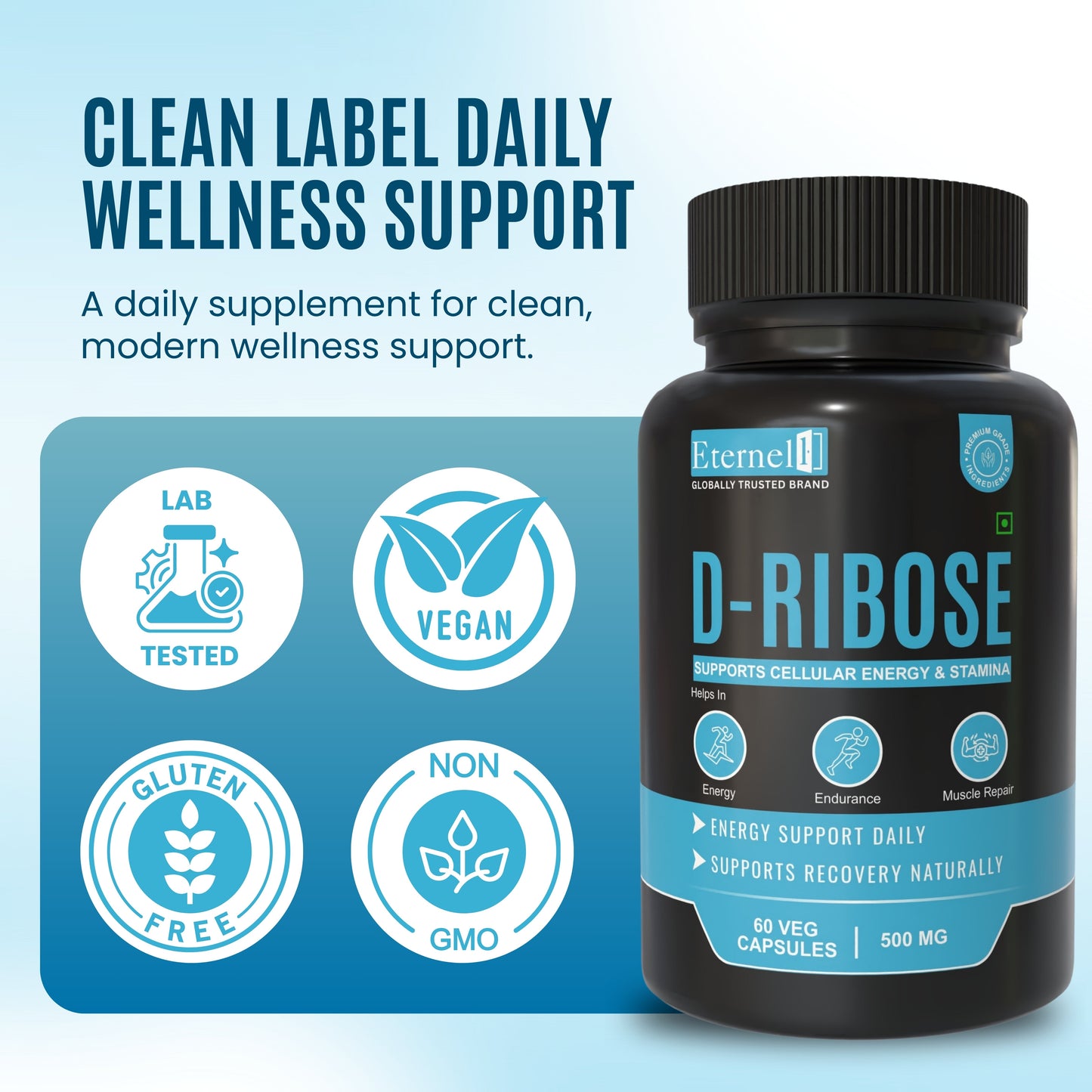 D-Ribose Capsules  500 mg – Cellular Energy & Recovery Support