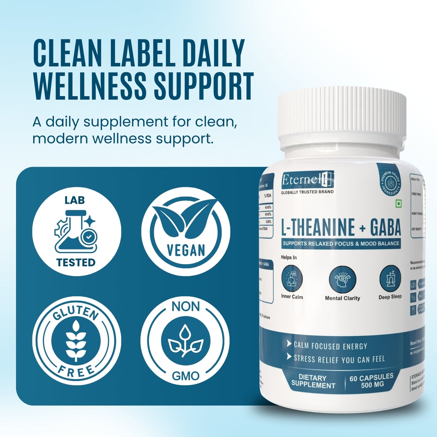 L-Theanine + GABA - 250 mg – Calm Mind & Stress Relief