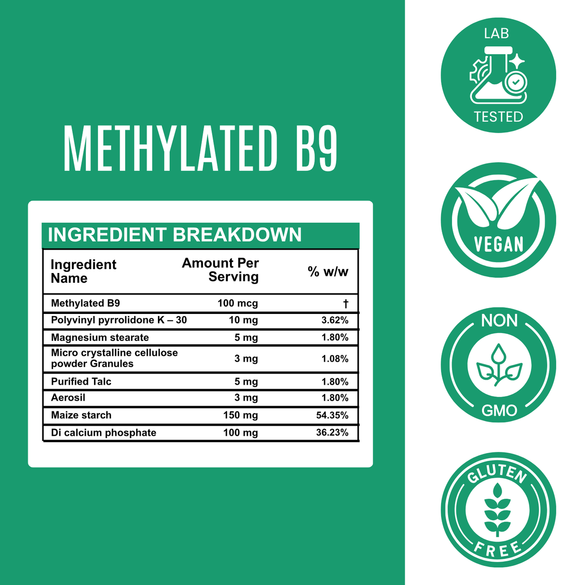 Methylated B9 Tablet - 100mcg