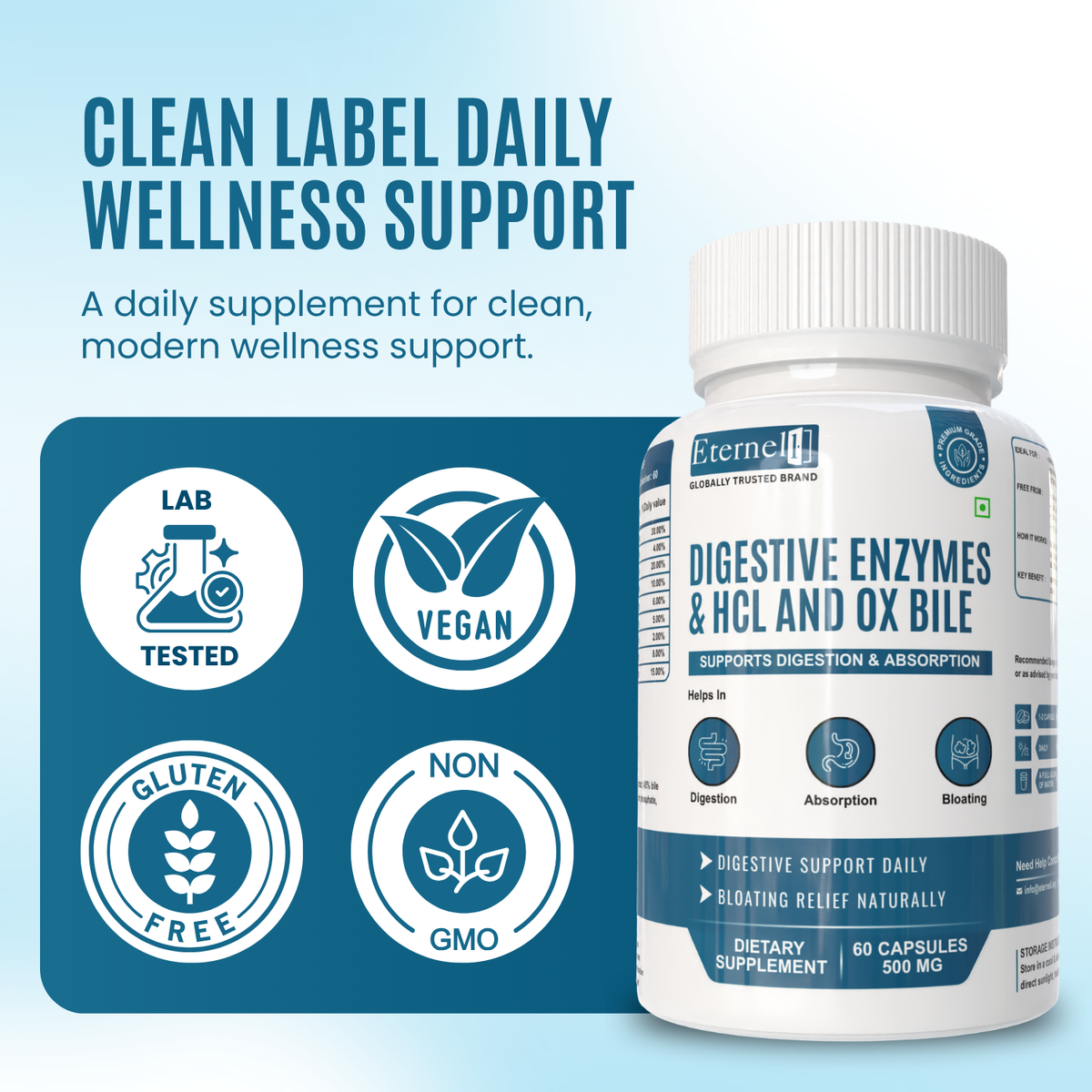 Digestive Enzymes with HCl & Ox Bile | Gut & Digestion Support