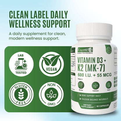 Calcium + Vitamin D3 K2 MK-7 Tablet – 500 mg