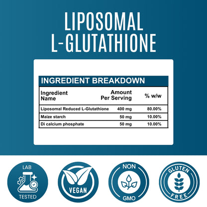 Liposomal L-Glutathione-500 mg Skin Brightening & Detox Support