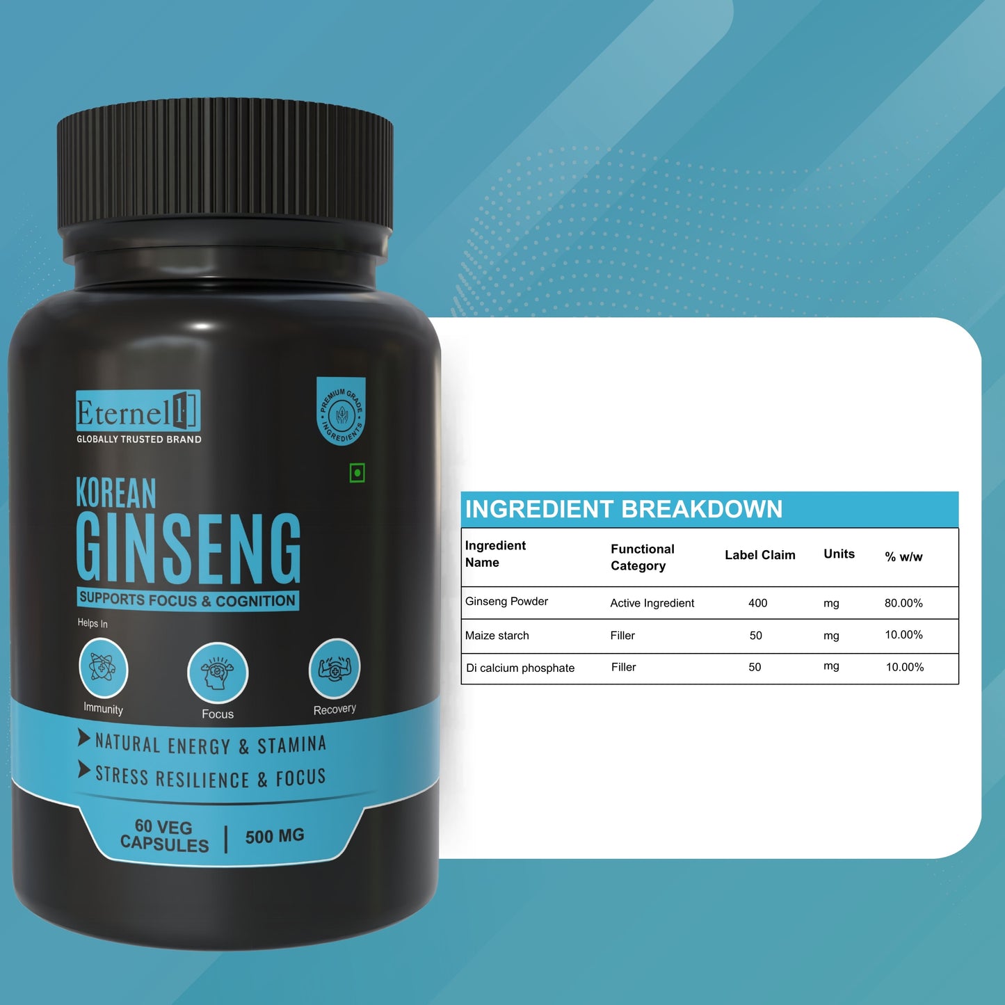 Korean Ginseng - 500 mg