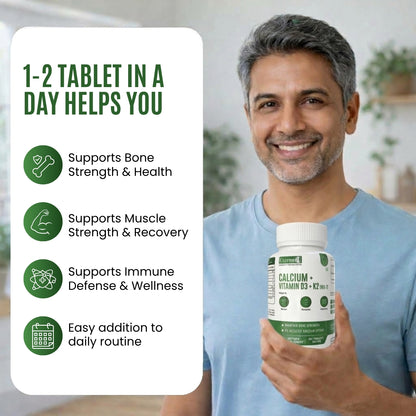 Calcium + Vitamin D3 K2 MK-7 Tablet – 500 mg