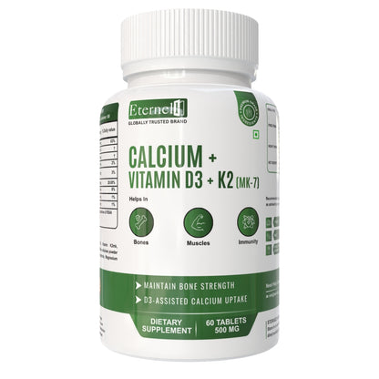 Calcium + Vitamin D3 K2 MK-7 Tablet – 500 mg
